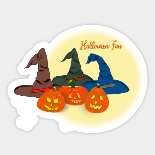 3 Hats 3 Pumpkins Sticker